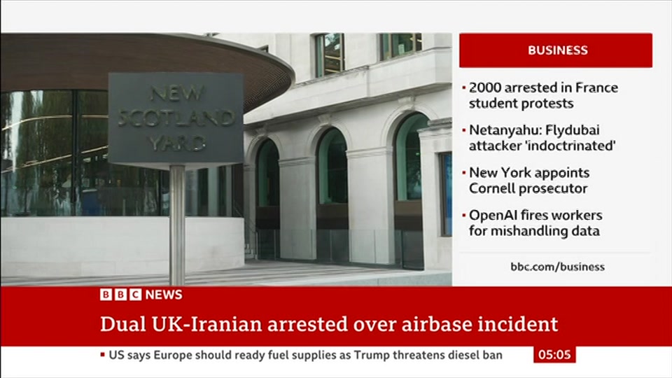 Still from BBC News at 5:00