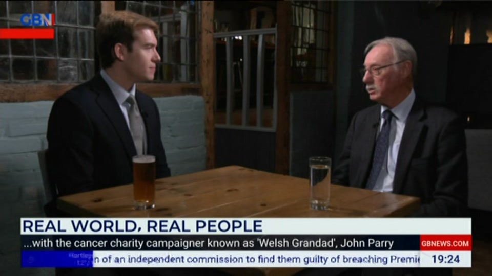 Broadcast still at 24m. GB News, New: Lee Anderson's Real World, 2 October 2026.