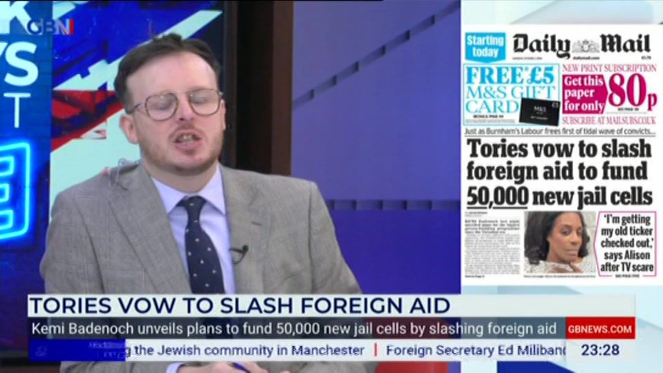 Broadcast still at 28m. GB News, New: Patrick Christys Tonight Late..., 2 October 2026.