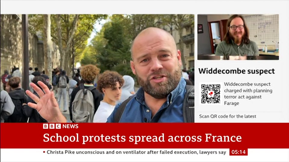 Broadcast still at 14m. BBC News, 3 October 2026.