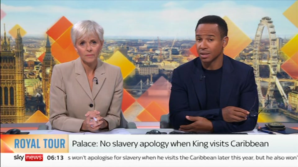 Still from Sky News at 13:00