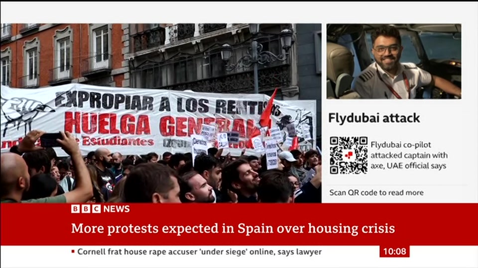 Broadcast still at 8m 30s. BBC News, 3 October 2026.