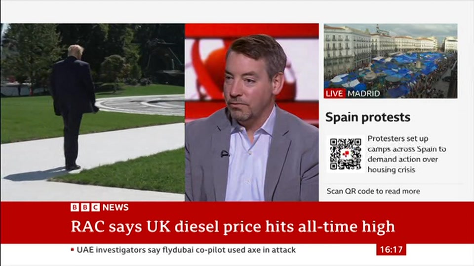 Broadcast still at 17m. BBC News, 3 October 2026.