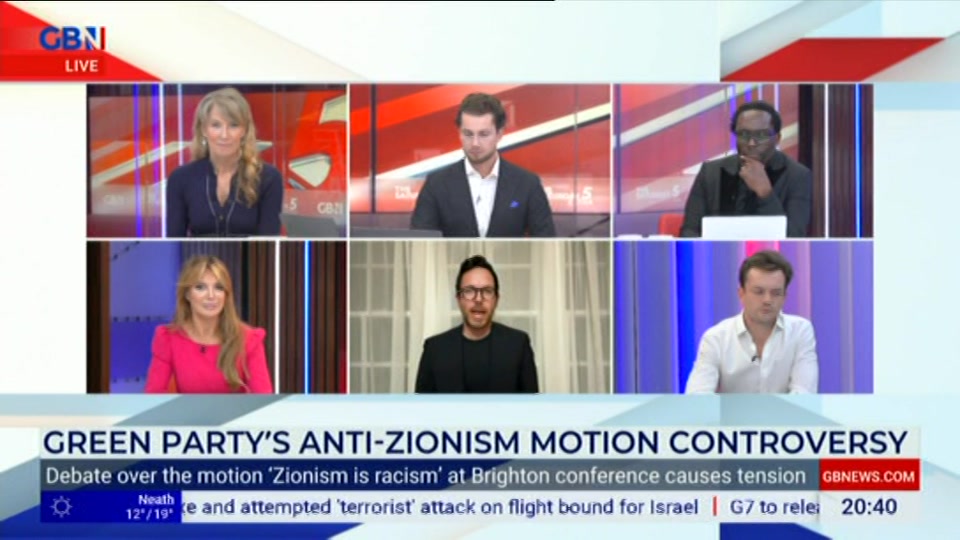Broadcast still at 40m 30s. GB News, New: The Saturday Five Extra, 3 October 2026.