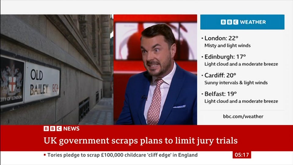 Still from BBC News at 17:00