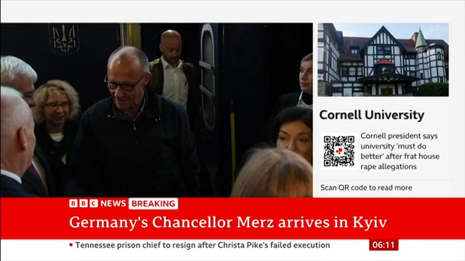 Broadcast still at 11m. BBC News, 4 October 2026.