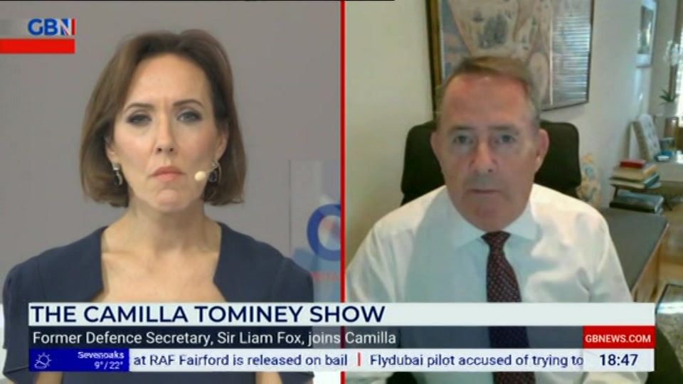 Broadcast still at 47m 30s. GB News, New: The Camilla Tominey Show..., 4 October 2026.