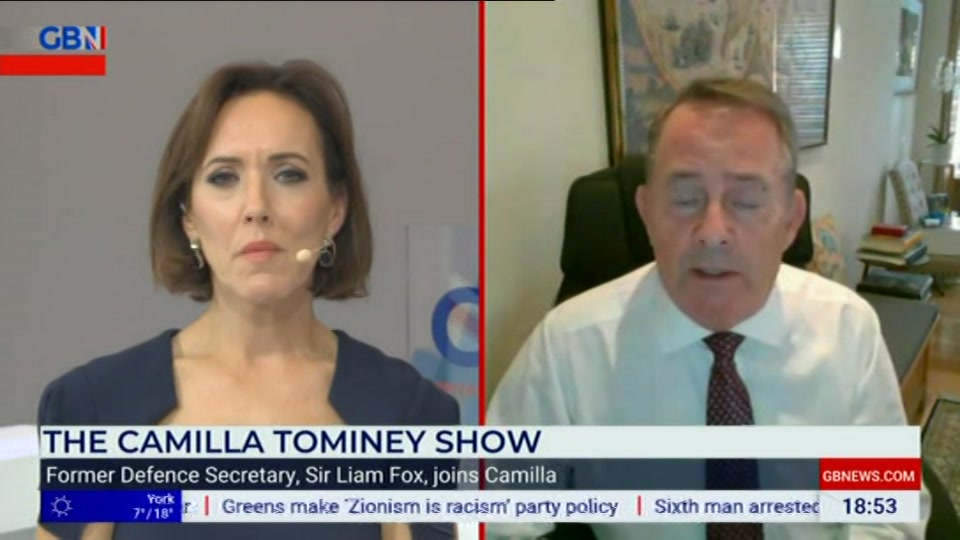 Broadcast still at 53m 30s. GB News, New: The Camilla Tominey Show..., 4 October 2026.