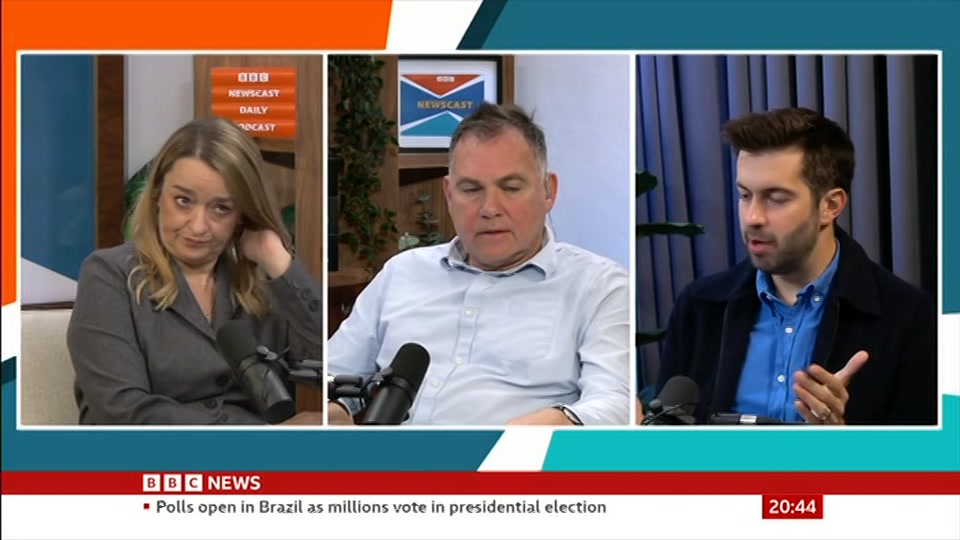 Broadcast still at 14m 30s. BBC News, Newscast, 4 October 2026.
