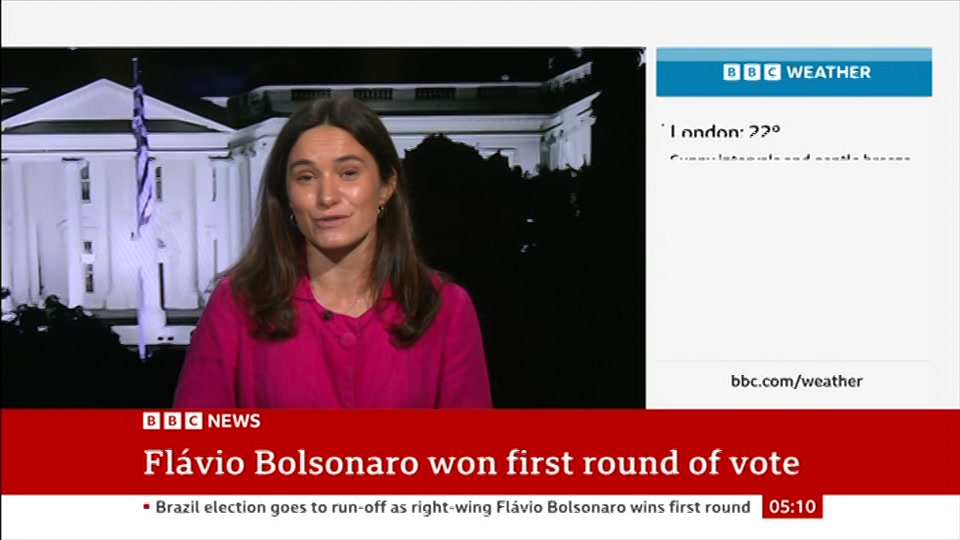 Broadcast still at 10m. BBC News, 5 October 2026.