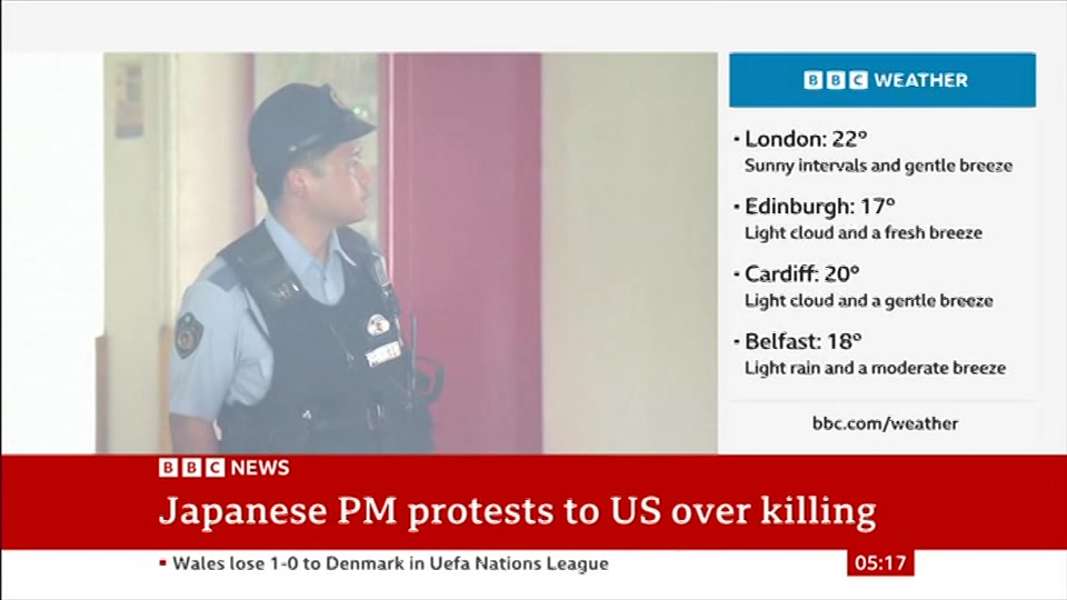 Broadcast still at 17m 30s. BBC News, 5 October 2026.