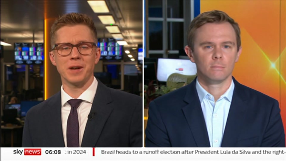 Broadcast still at 8m. Sky News, Mornings, 5 October 2026.