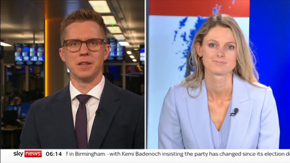 Broadcast still at 14m. Sky News, Mornings, 5 October 2026.