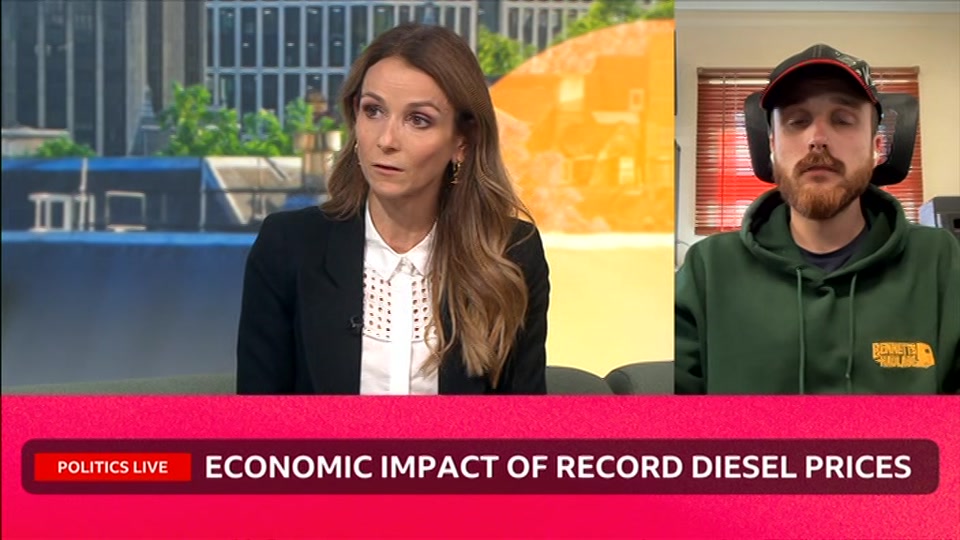 Broadcast still at 24m 30s. BBC Two, Politics Live, 5 October 2026.