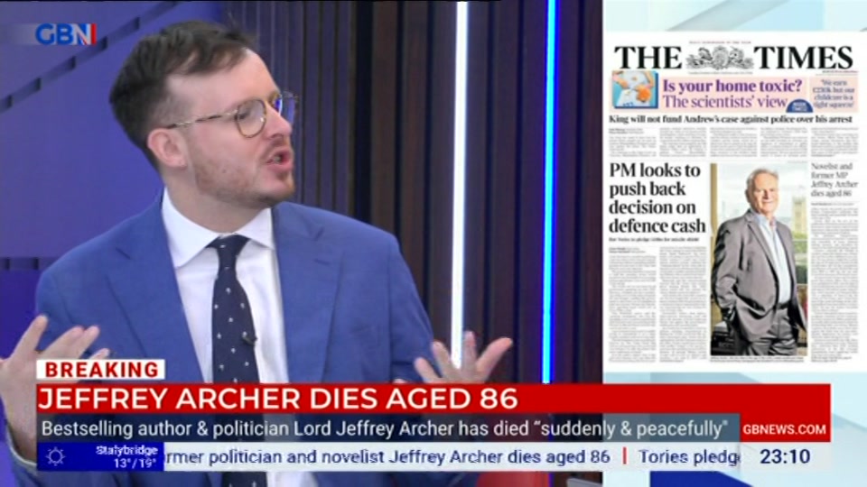 Broadcast still at 10m. GB News, New: Patrick Christys Tonight Late..., 5 October 2026.