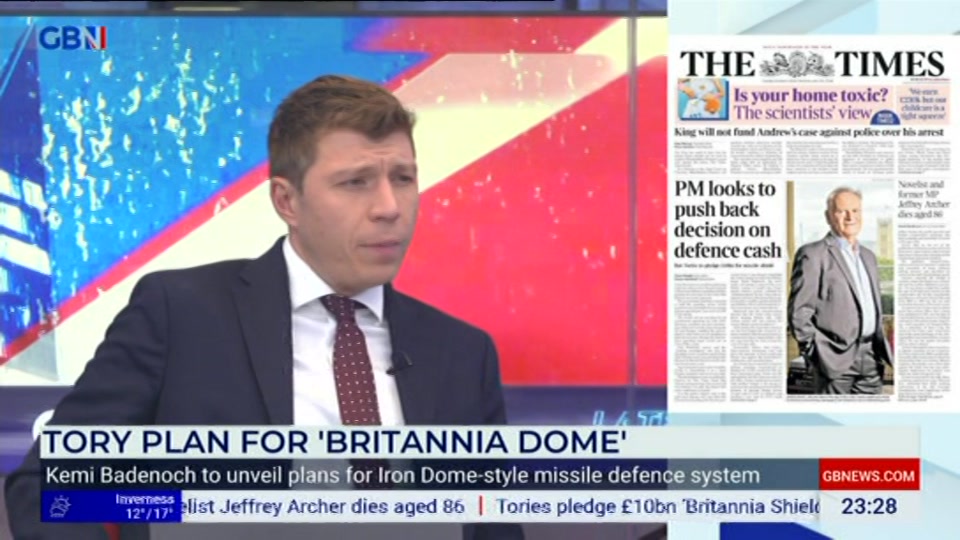 Broadcast still at 28m 30s. GB News, New: Patrick Christys Tonight Late..., 5 October 2026.