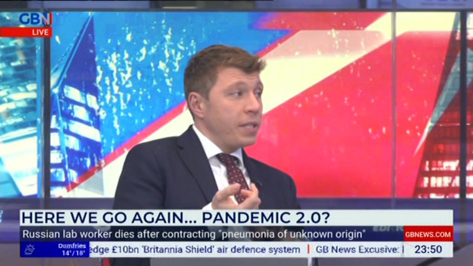 Broadcast still at 50m 30s. GB News, New: Patrick Christys Tonight Late..., 5 October 2026.