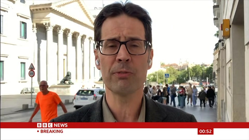 Broadcast still at 22m. BBC News, Newscast, 5 October 2026.