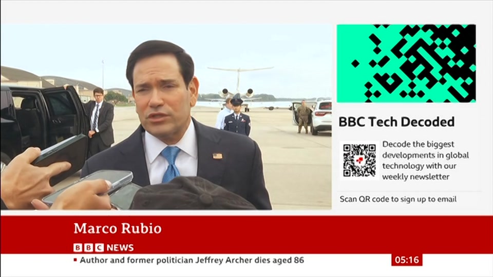 Broadcast still at 16m. BBC News, 6 October 2026.