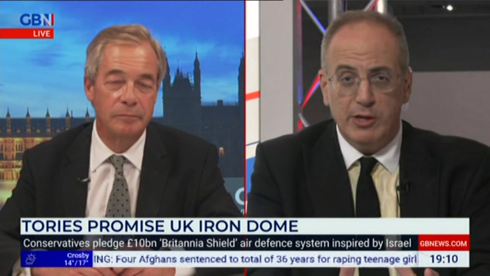 Broadcast still at 10m 30s. GB News, New: Farage, 6 October 2026.