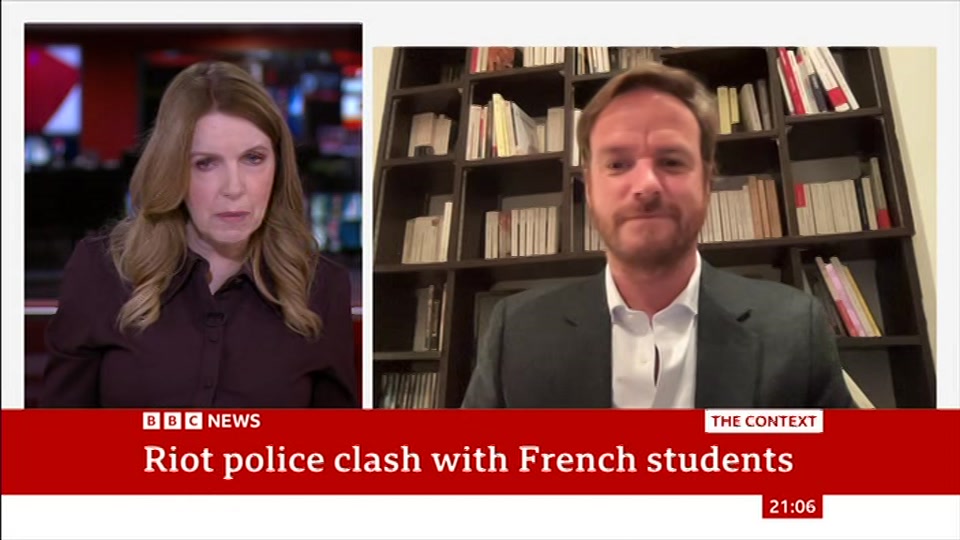 Broadcast still at 6m 30s. BBC News, The Context, 6 October 2026.