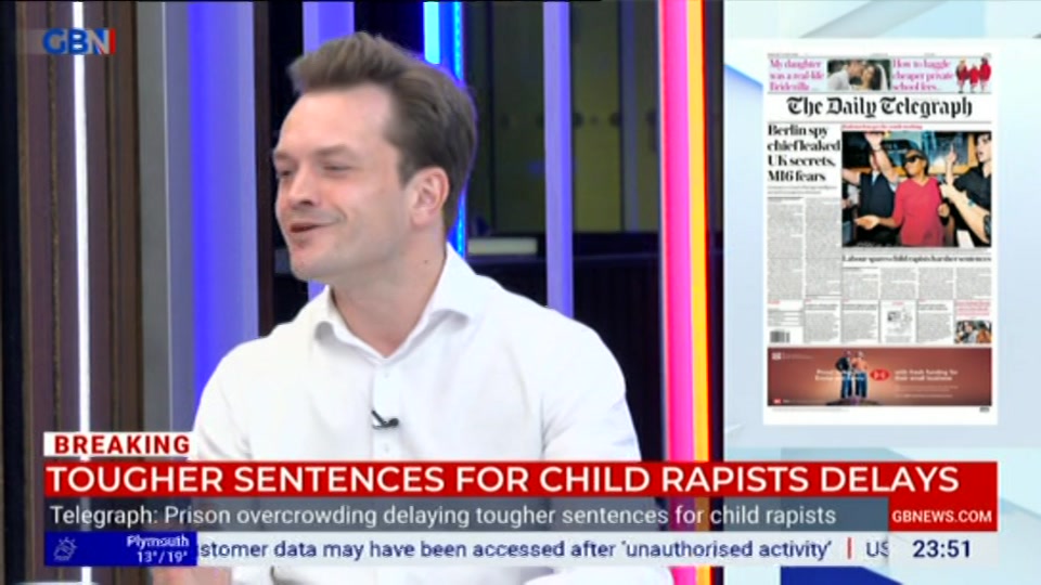 Broadcast still at 51m. GB News, New: Patrick Christys Tonight Late..., 6 October 2026.