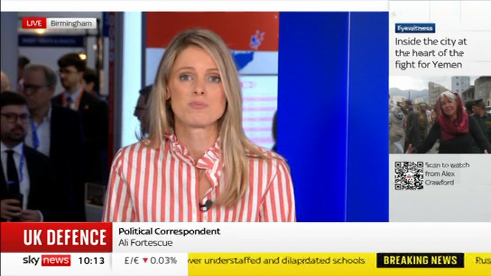 Broadcast still at 13m. Sky News, Sky News Today with Gareth Barlow, 6 October 2026.