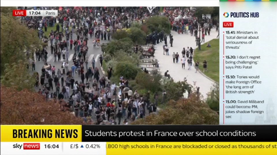 Broadcast still at 4m 30s. Sky News, Sky News Today with Jayne Secker, 6 October 2026.