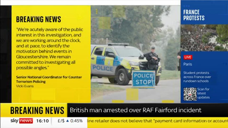 Broadcast still at 10m 30s. Sky News, Sky News Today with Jayne Secker, 6 October 2026.