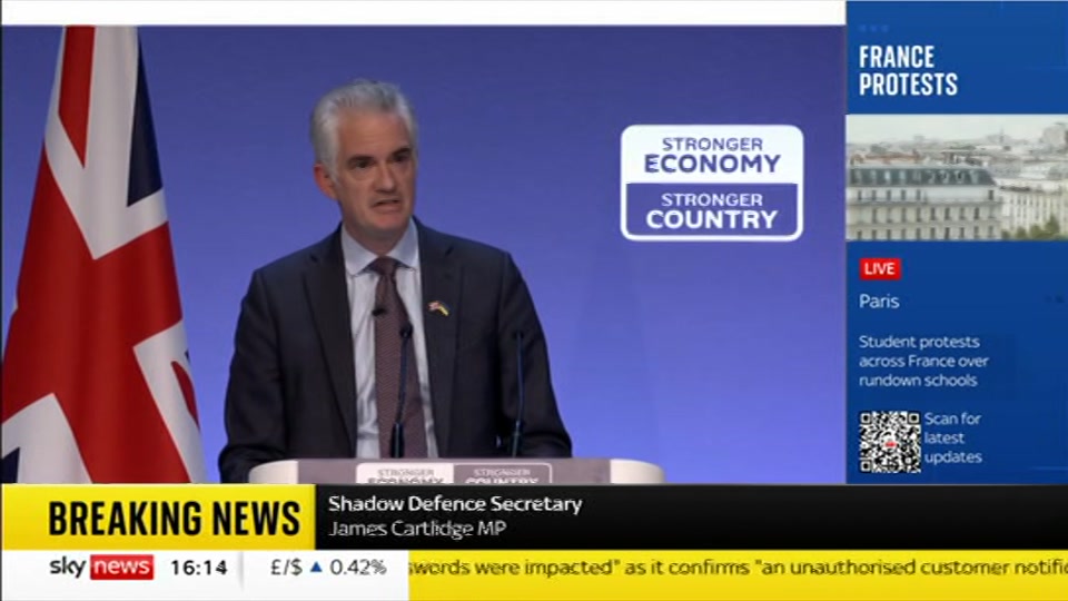 Broadcast still at 14m. Sky News, Sky News Today with Jayne Secker, 6 October 2026.