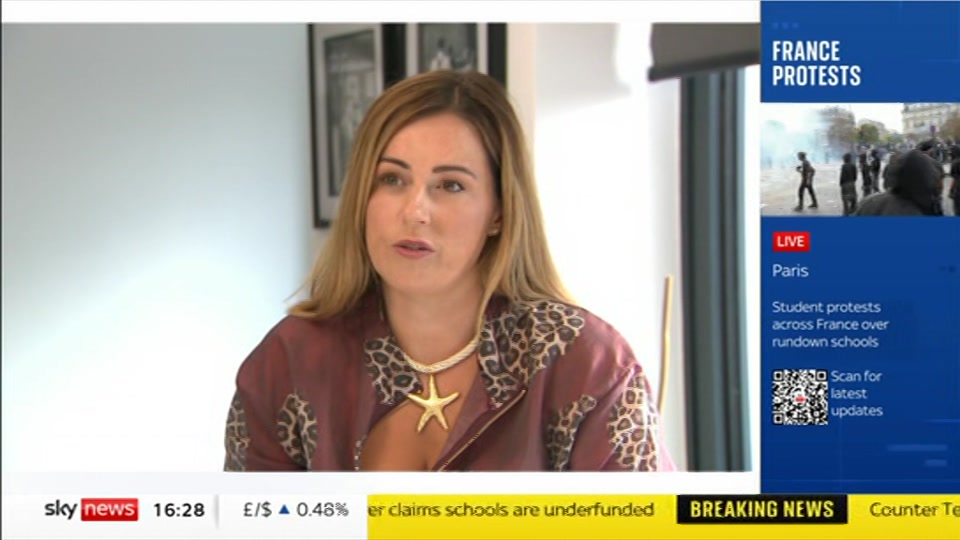 Broadcast still at 28m. Sky News, Sky News Today with Jayne Secker, 6 October 2026.