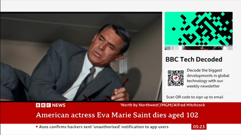 Still from BBC News at 23:00