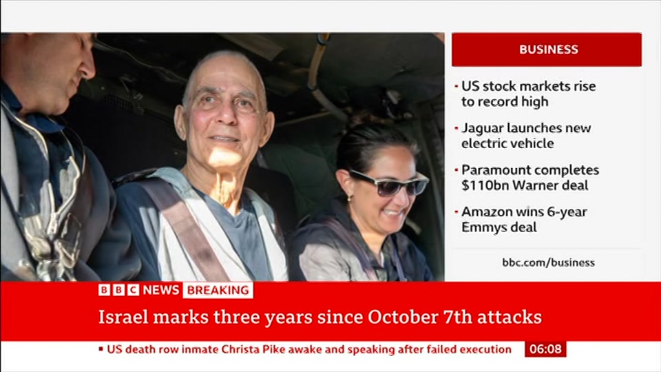 Broadcast still at 8m. BBC News, 7 October 2026.