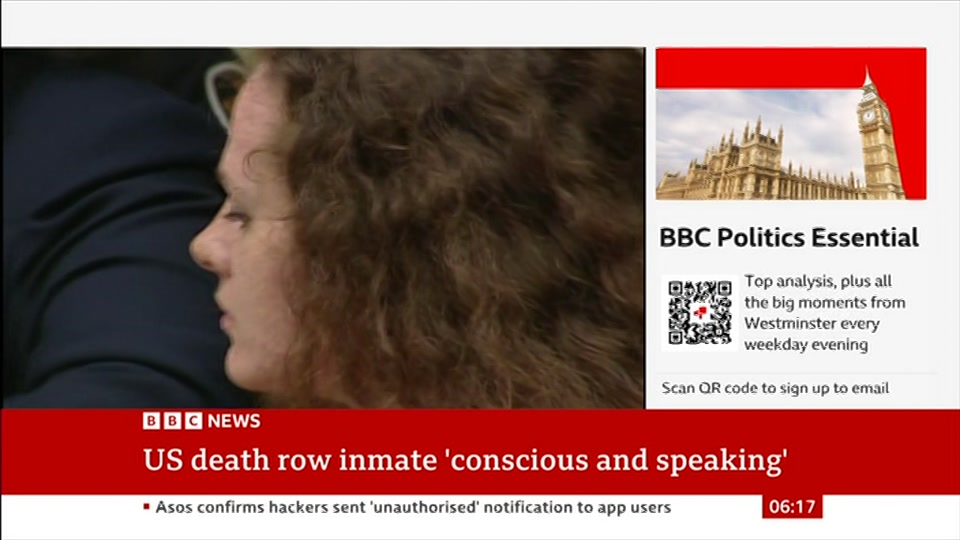 Broadcast still at 17m 30s. BBC News, 7 October 2026.