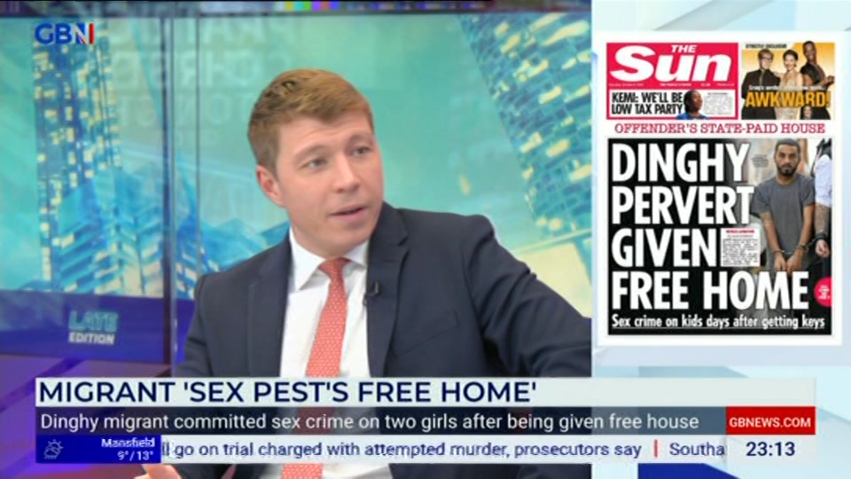 Broadcast still at 13m. GB News, New: Patrick Christys Tonight Late..., 7 October 2026.