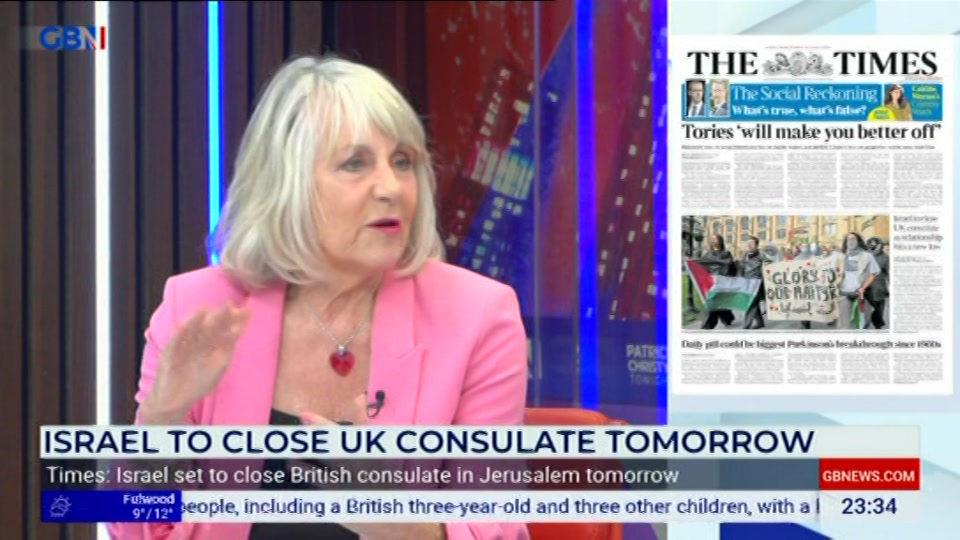Broadcast still at 34m 30s. GB News, Patrick Christys Tonight Late, 7 October 2026.