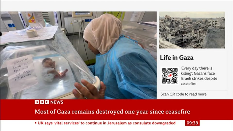 Broadcast still at 8m. BBC News, 8 October 2026.