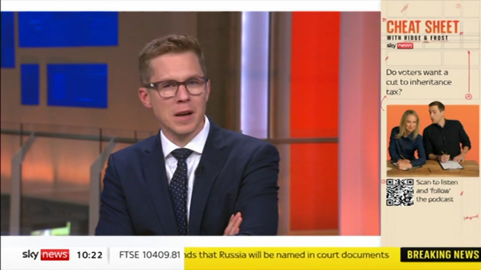 Still from Sky News at 22:00