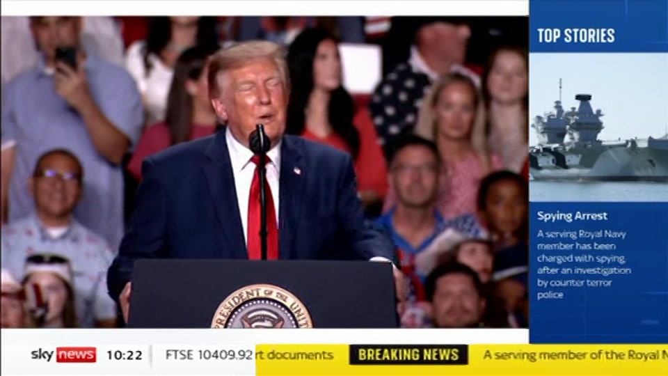 Broadcast still at 22m 30s. Sky News, Sky News Today with Gareth Barlow, 8 October 2026.