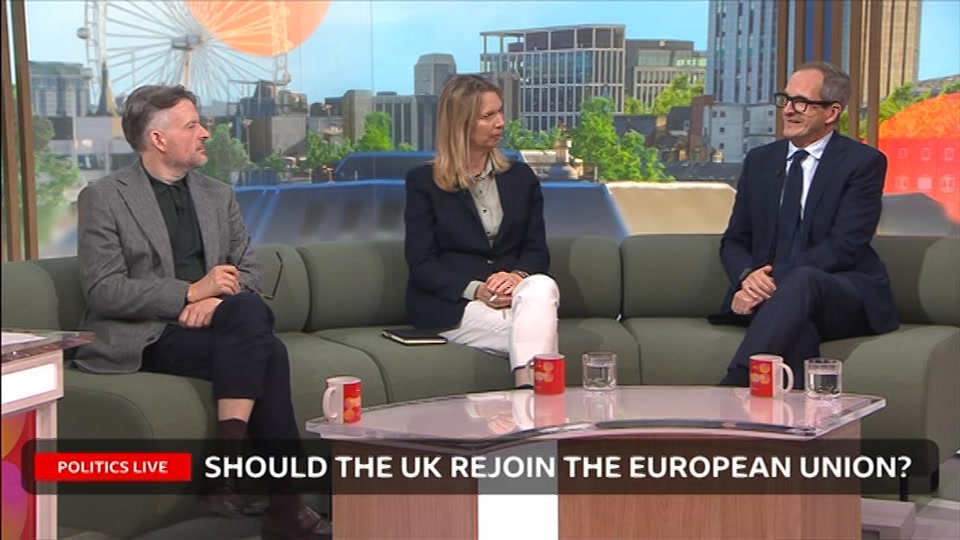 Broadcast still at 5m 30s. BBC Two, Politics Live, 8 October 2026.