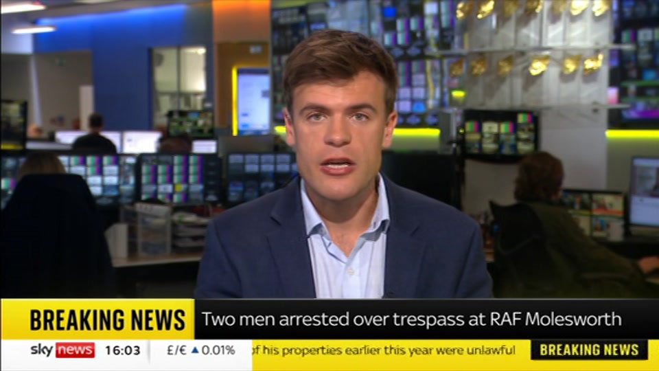 Broadcast still at 3m. Sky News, Sky News Today with Jayne Secker, 8 October 2026.