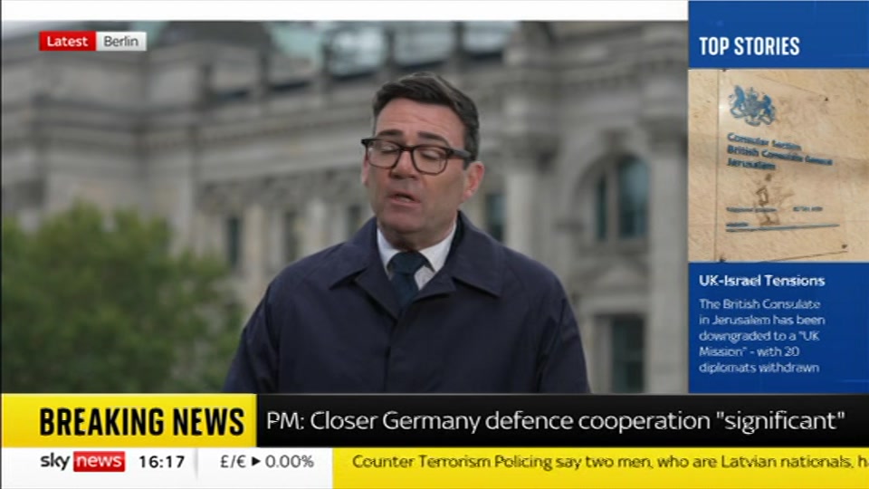 Broadcast still at 17m 30s. Sky News, Sky News Today with Jayne Secker, 8 October 2026.