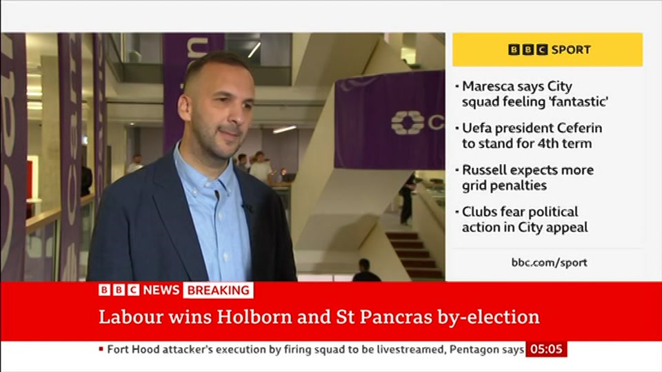 Still from BBC News at 5:00
