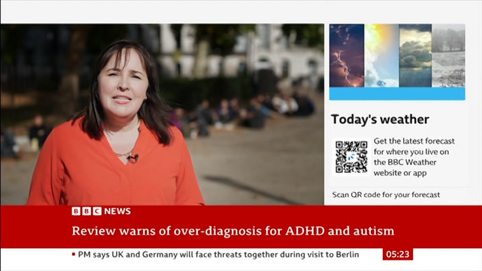 Broadcast still at 23m. BBC News, 9 October 2026.