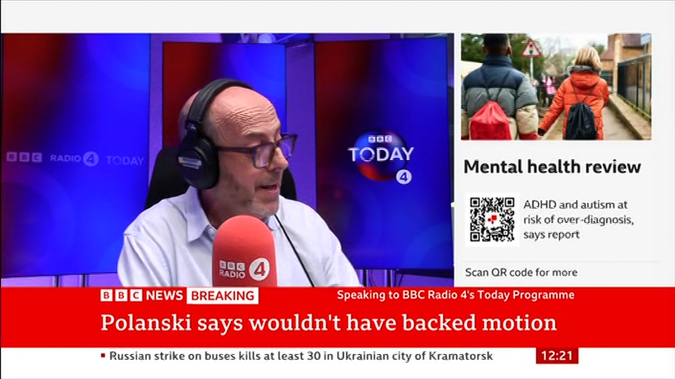 Still from BBC News at 21:00