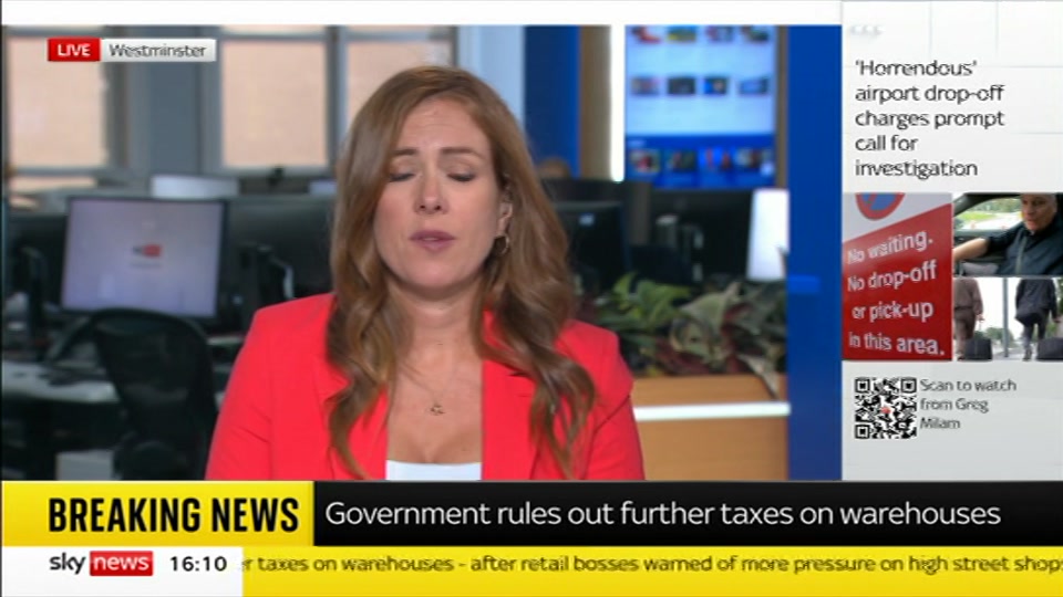 Broadcast still at 10m 30s. Sky News, Sky News Today, 10 October 2026.