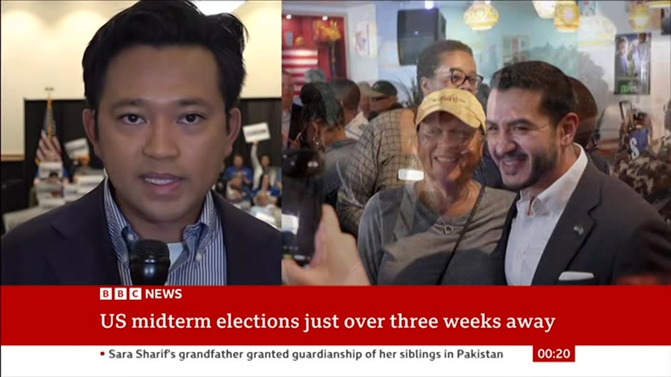 Broadcast still at 20m 30s. BBC News, 10 October 2026.