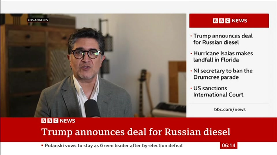 Broadcast still at 14m. BBC News, 10 October 2026.