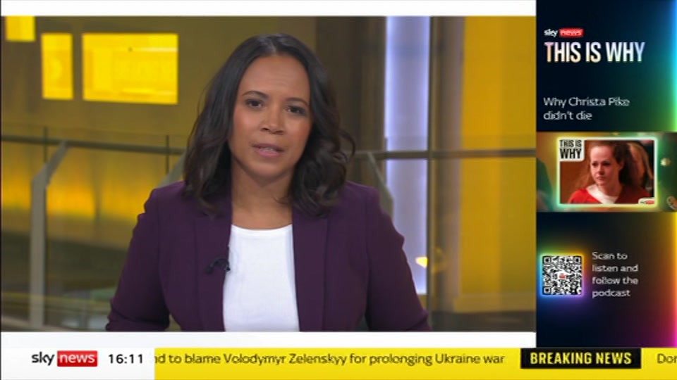 Still from Sky News at 11:00