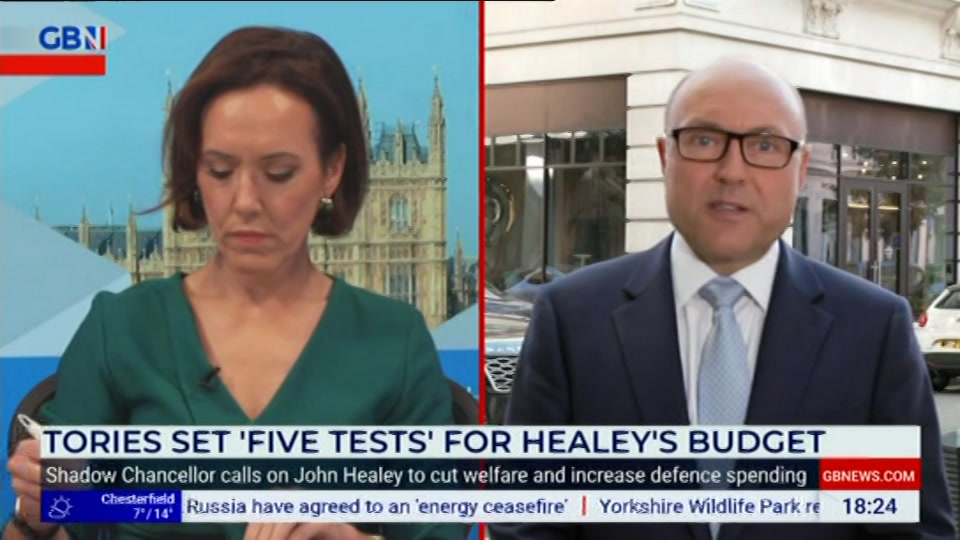 Broadcast still at 24m. GB News, New: The Camilla Tominey Show..., 11 October 2026.